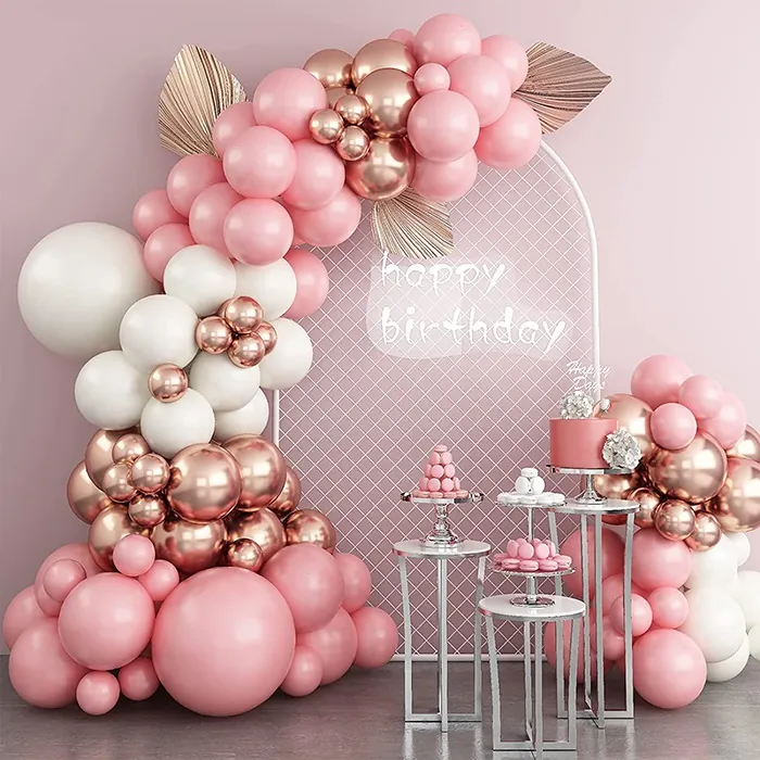 Somon Renkli Zincir Balon Seti