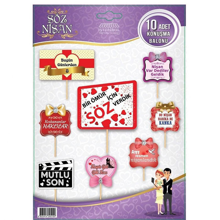Söz Nişan Konuşma Balonu Seti