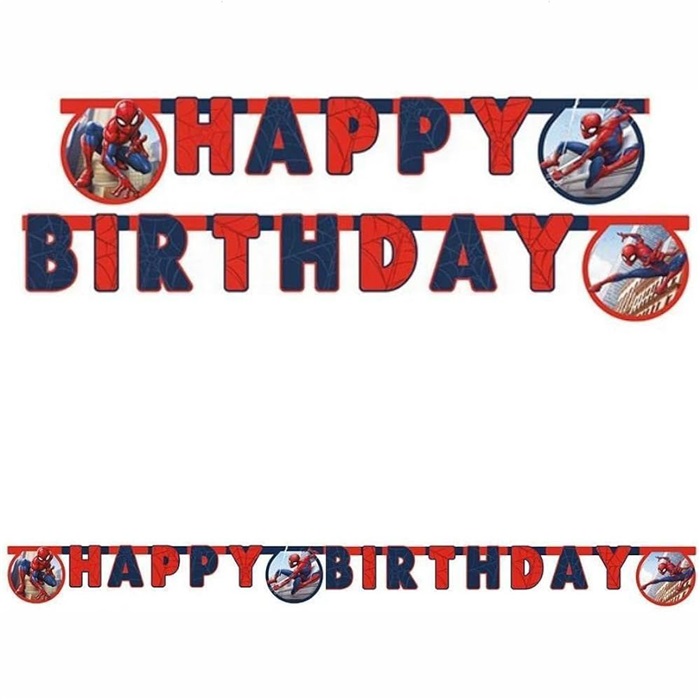 Spiderman Crime Fighter Happy Birthday Banner