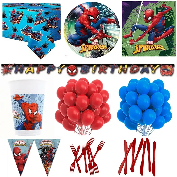 Spiderman Temalı Doğum Günü Parti Seti 16 Kişilik