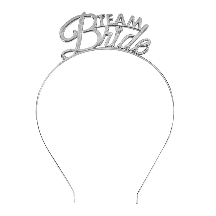 Team Bride Gümüş Renkli Metal Taç