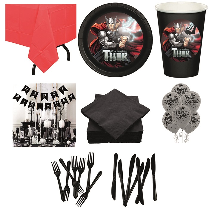 Thor Baskılı Parti Seti 8 Kişilik