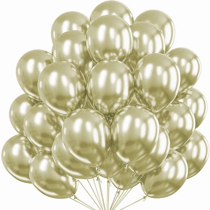 Toptan Beyaz Altın Renkli Krom Balon