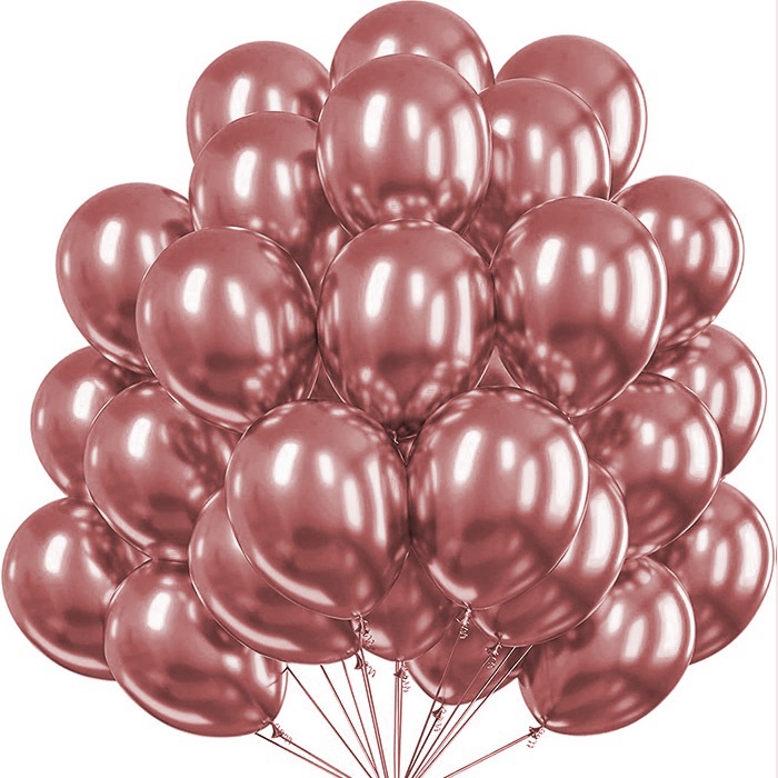 Toptan Bordo Renkli Krom Balon