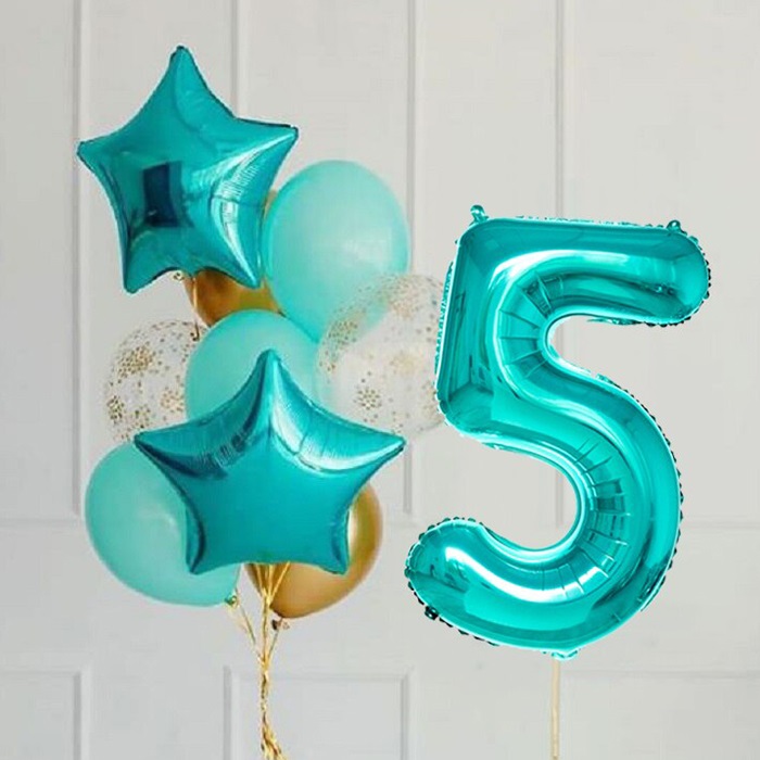 Turkuaz Renkli Uçan Balon Demeti