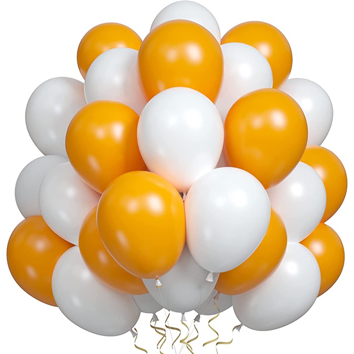 Turuncu Beyaz Renkli Balon Seti