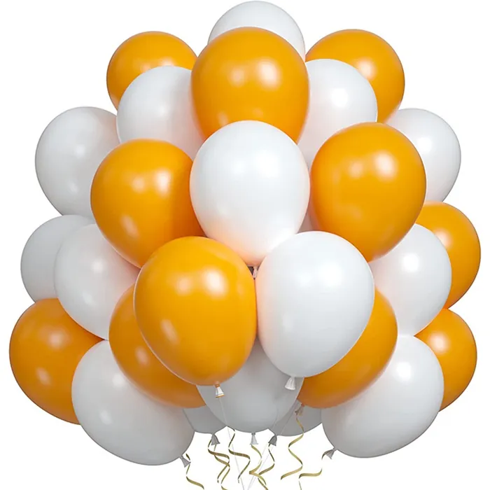 Turuncu Beyaz Renkli Balon Seti