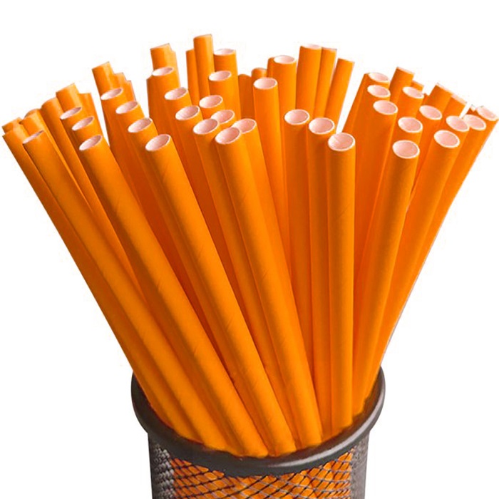 Turuncu Renkli Kağıt Pipet