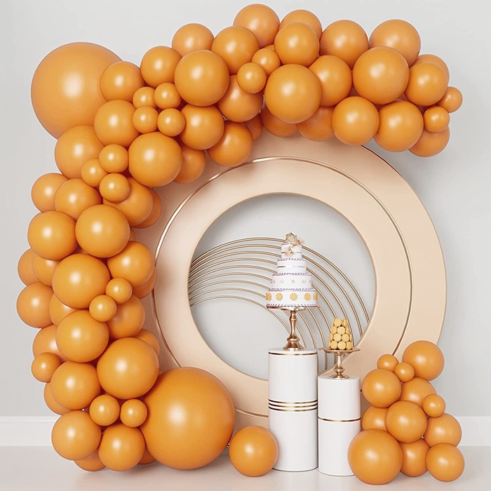 Pastel Turuncu Renkli Zincir Balon Seti