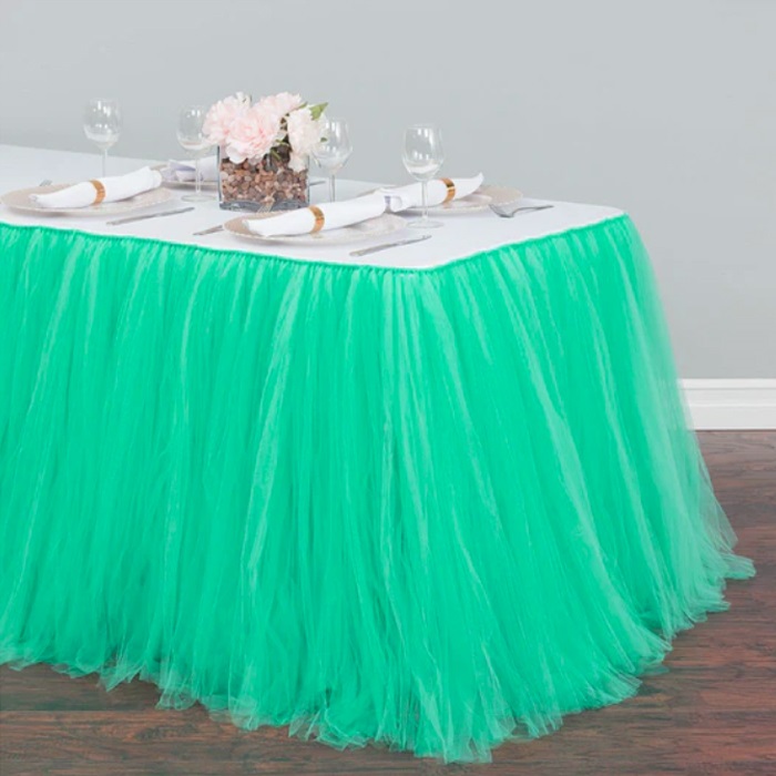 Tütü Masa Eteği Su Yeşili