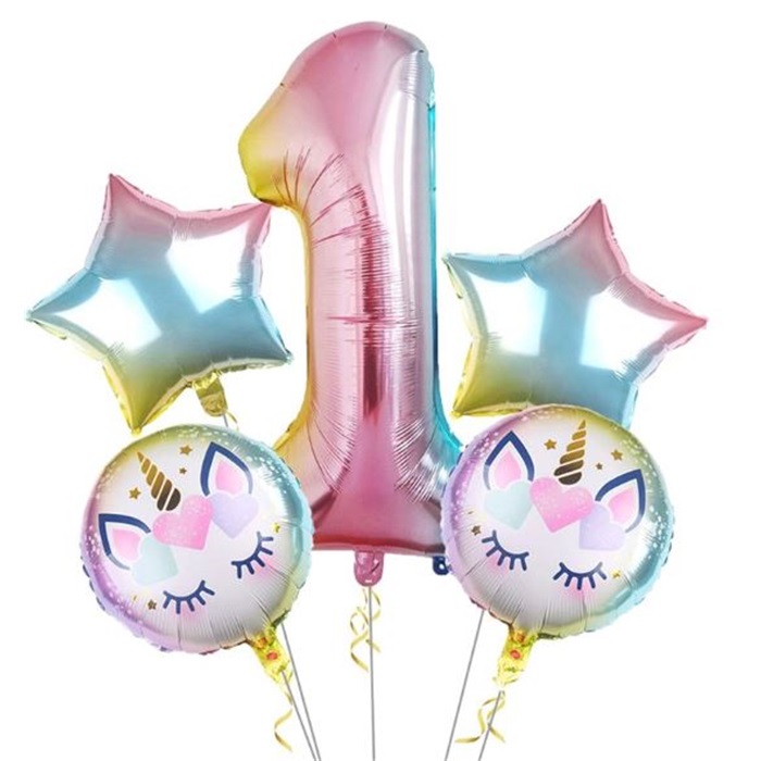 Unicorn 1 Yaş Folyo Balon Seti