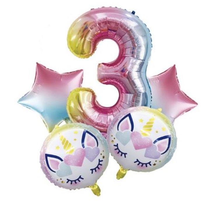 Unicorn 3 Yaş Folyo Balon Seti