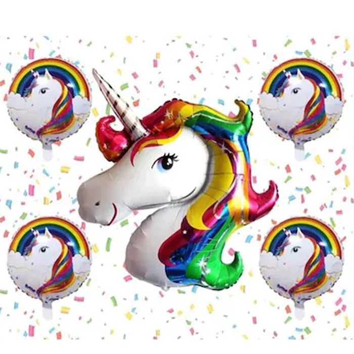 Unicorn Şekilli Folyo Balon Demeti