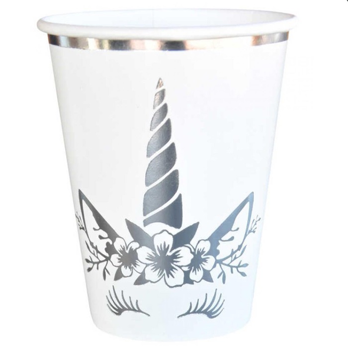 Unicorn Gümüş Varaklı Karton Bardak