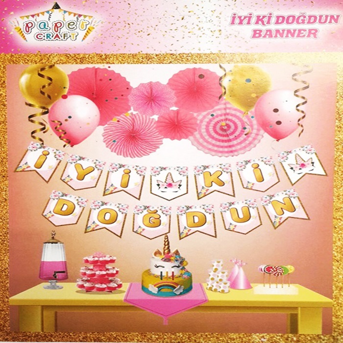 Unicorn İyi Ki Doğdun Yazı Banner