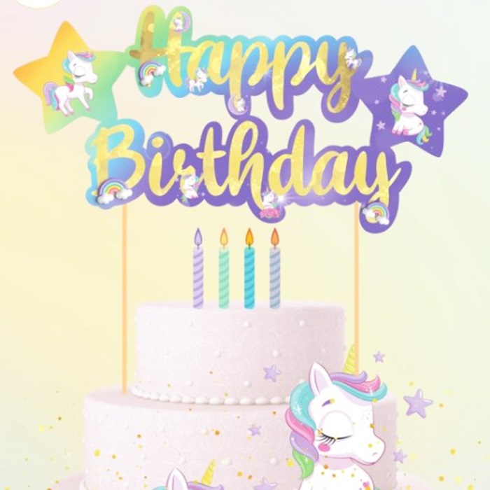 Unicorn Happy Birthday Pasta Süsü