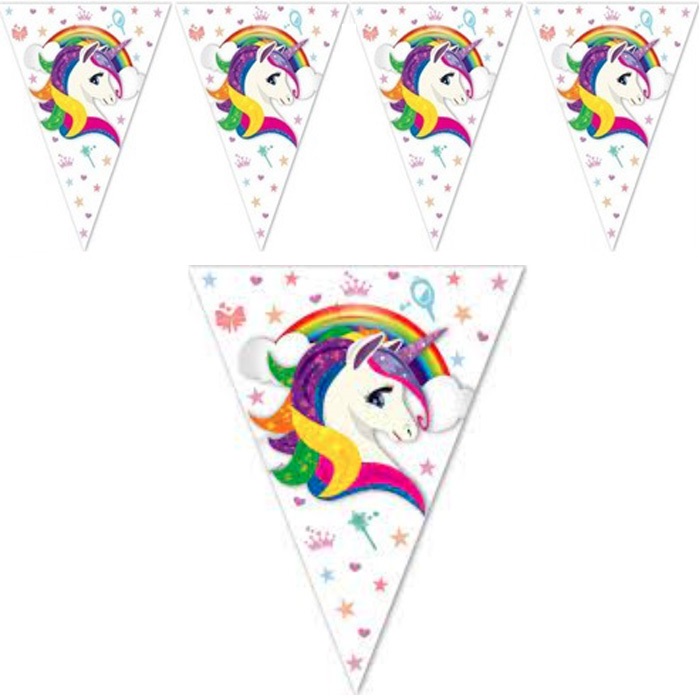Unicorn Temalı Bayrak Süs