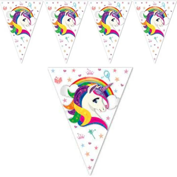 Unicorn Temalı Bayrak Süs