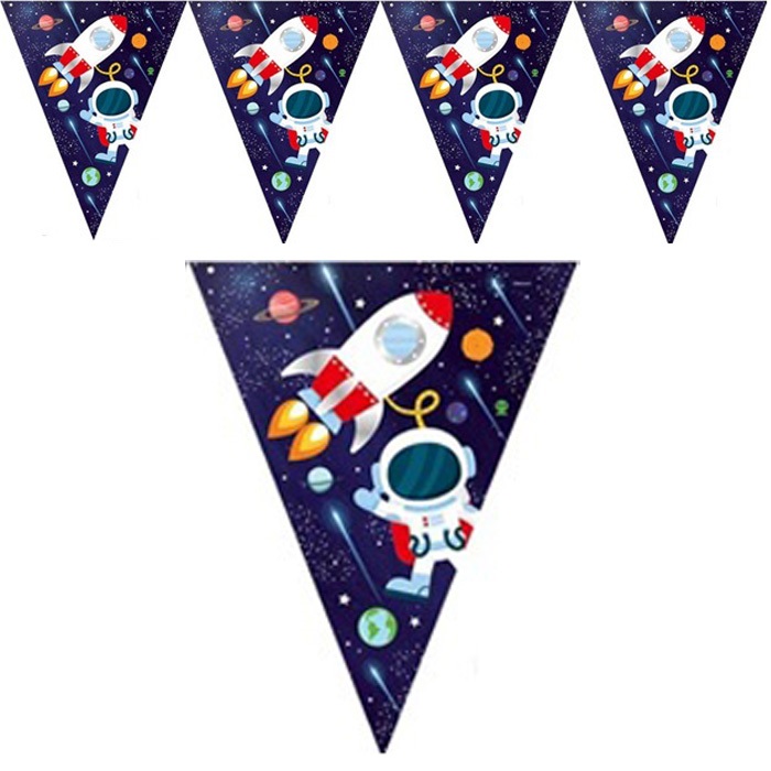 Uzay Temalı Bayrak Flama