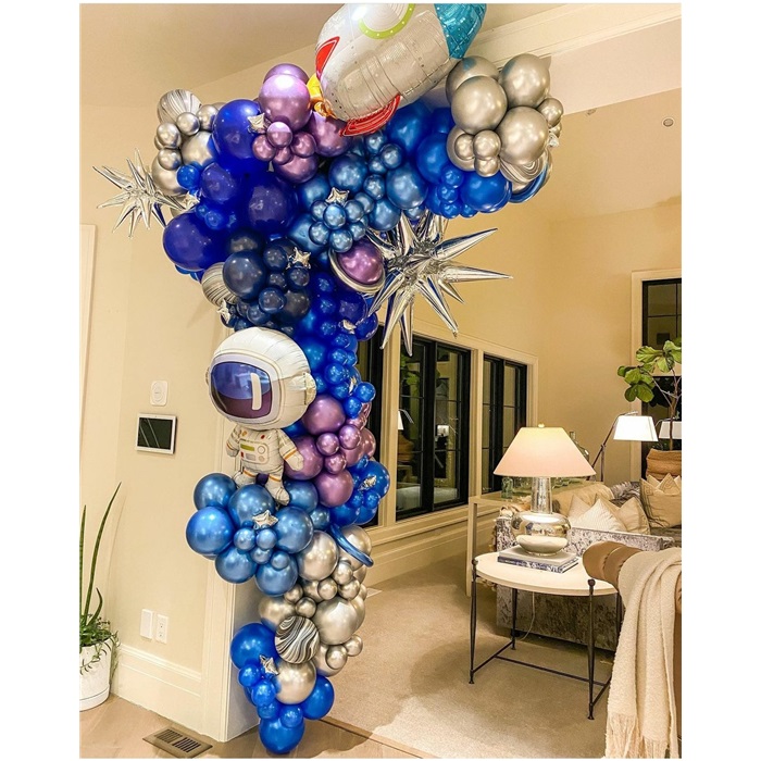 Uzay Temalı Zincir Balon Süsleme