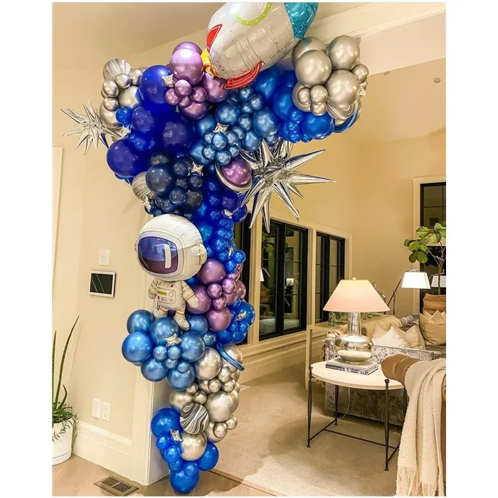Uzay Temalı Zincir Balon Süsleme