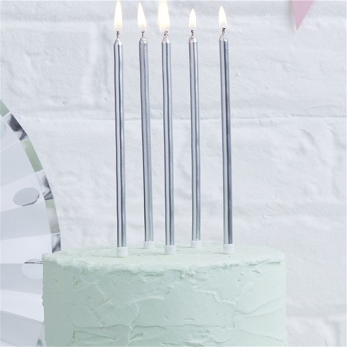 Uzun Gümüş Çubuk Mum