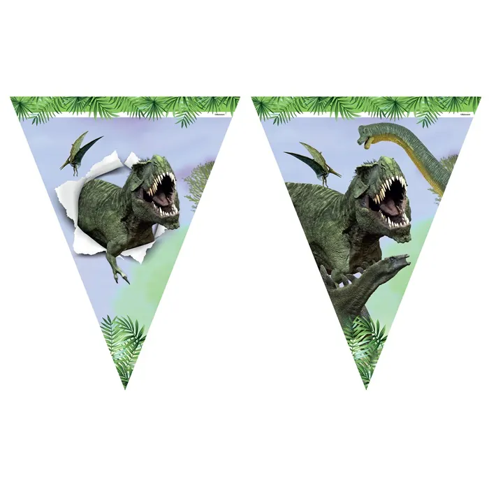 Vahşi Dinozor Üçgen Flama