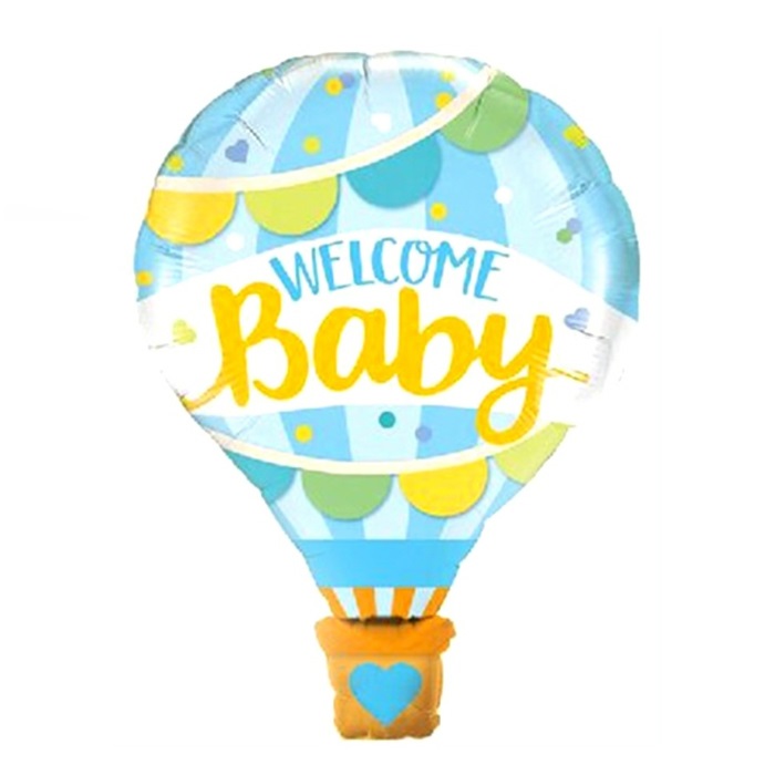 Mavi Renkli Welcome Baby Folyo Balon