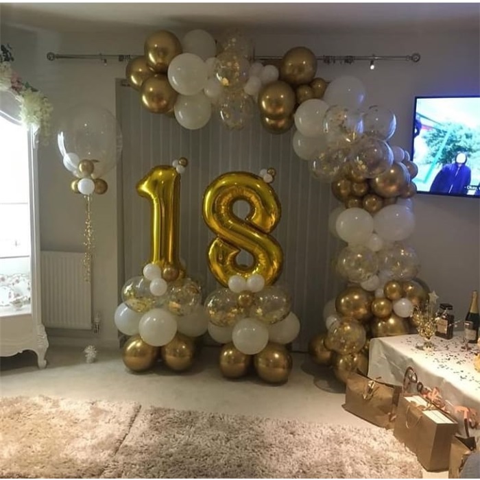 Yaş Temalı Aranjman Ve Balon Zincir Süsleme