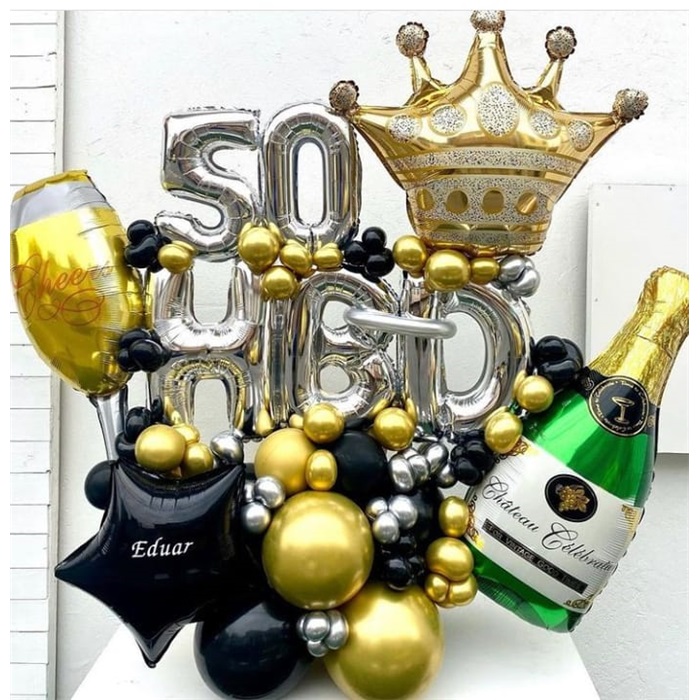 Yaş Temalı Happy Birthday Balon Buket Aranjman