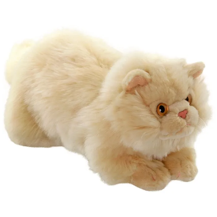 Yatan Bej Kedi Peluş Oyuncak