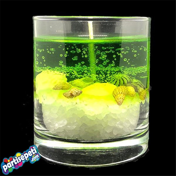 Yeşil Bardak Jel Mum