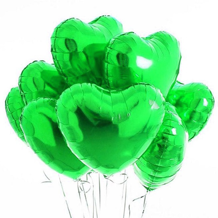 Yeşil Renkli Kalp Balon