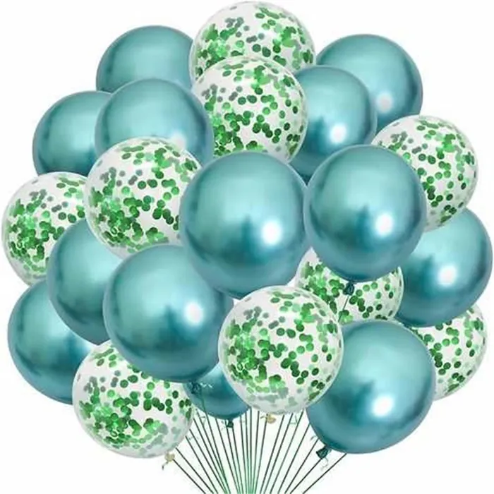 Yeşil Renkli Krom Uçan Balon