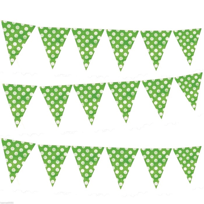 Yeşil Renkli Puanlı Bayrak Flama