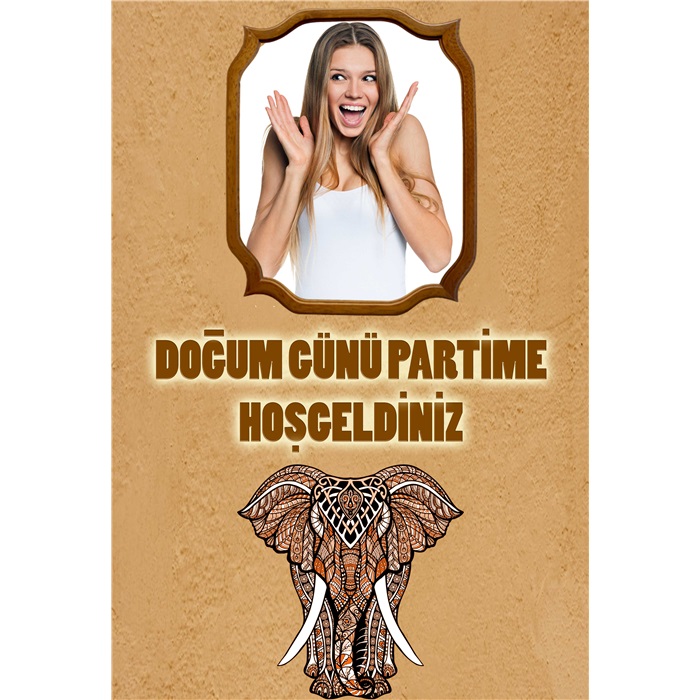 Yetişkin Fil Kişiye Özel Ayaklı Pano