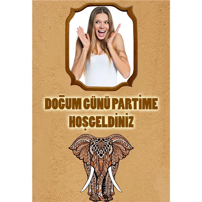 Yetişkin Fil Kişiye Özel Ayaklı Pano