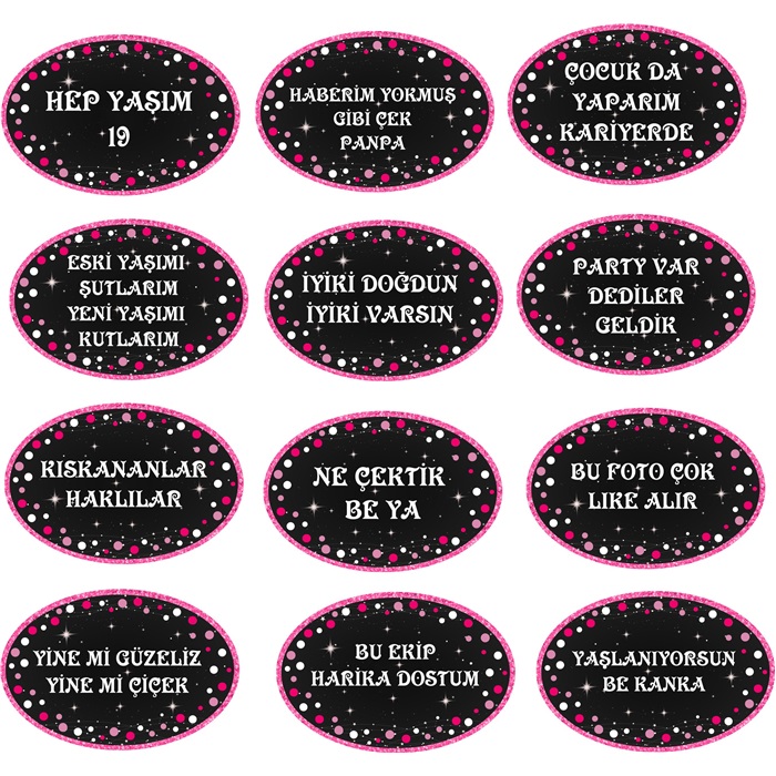 Yetişkin Temalı Pembe Konuşma Balonu Seti