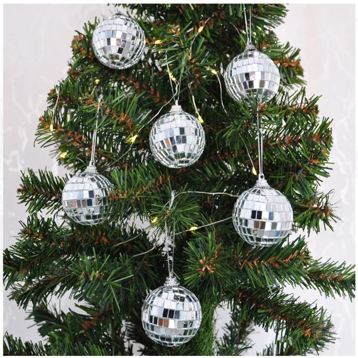 Yılbaşı Ağacı Gümüş Renk Disko Topu