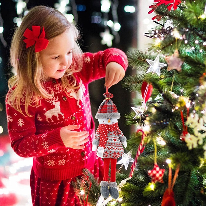 Yılbaşı Geyik Ekoseli Ayaklı Asma Süs