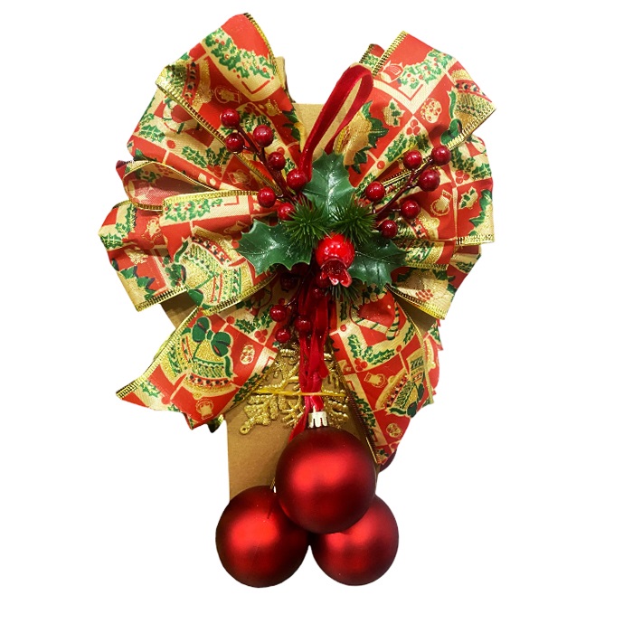 Yılbaşı Desenli Fiyonk Asma Süs