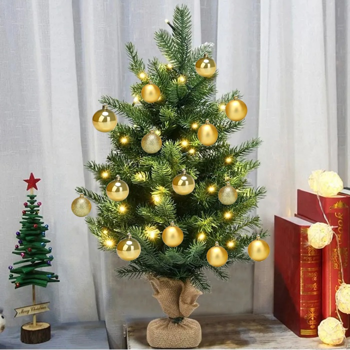 Gold Renkli Süslü Yılbaşı Ağacı