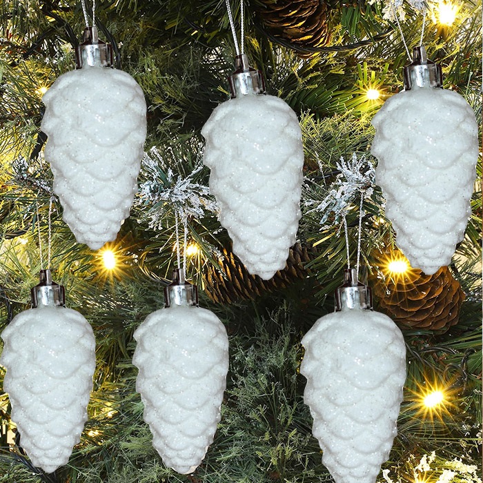 Yılbaşı Ağacı Beyaz Kozalak Asma Süs