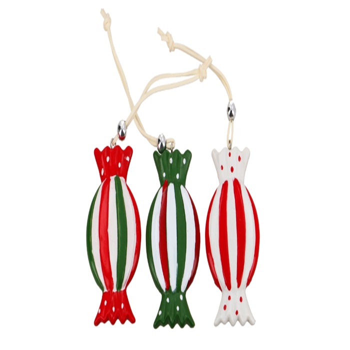 Yılbaşı Ağacı Fiyonk Şeker Asma Süs 3 LÜ