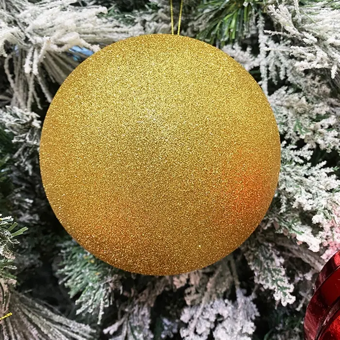 Yılbaşı Ağacı Gold Simli 3 LÜ Top Süs 15 CM