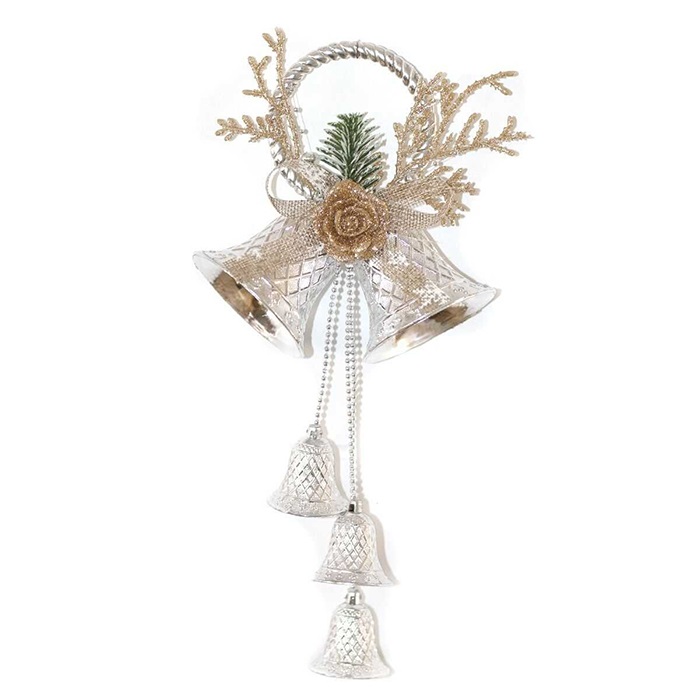 Yılbaşı Ağacı Gümüş Çanlı Asma Süs