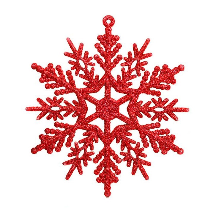 Yılbaşı Ağacı Kırmızı Kar Tanesi Asma Süs