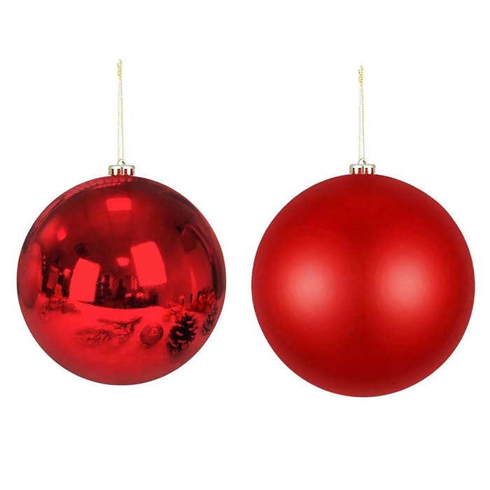 Yılbaşı Ağacı Kırmızı 3 LU Top Süs 15 CM