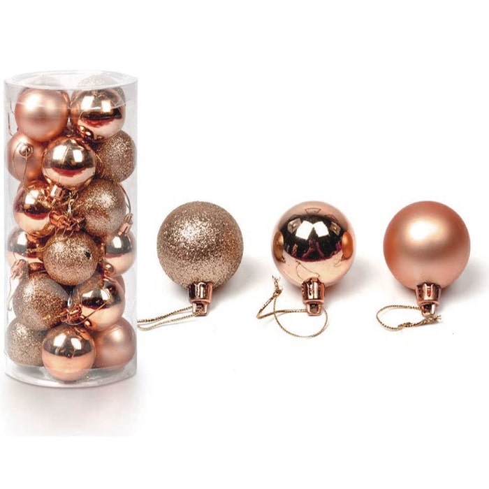 Yılbaşı Ağacı Rose Mini Top Süsler