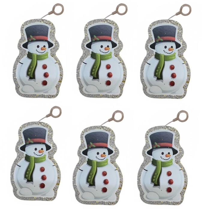 Yılbaşı Ağacı Gümüş Simli Kardan Adam Süs